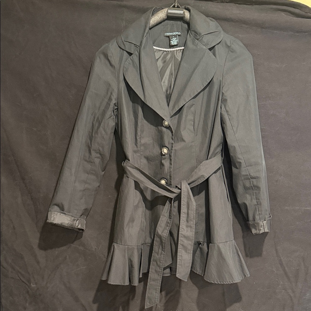 Cynthia rowley black Trench Coat with Belt